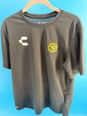 Charly Men's Black Short Sleeve Pittsburgh Riverhounds Jersey with Yellow Crest